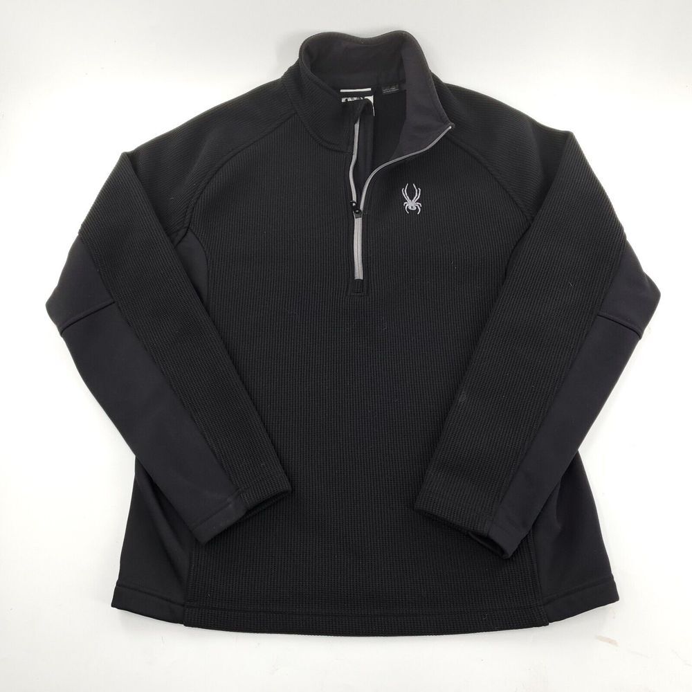 Spyder Half Zip Black Long Sleeve Mens‎ Sweater Size L